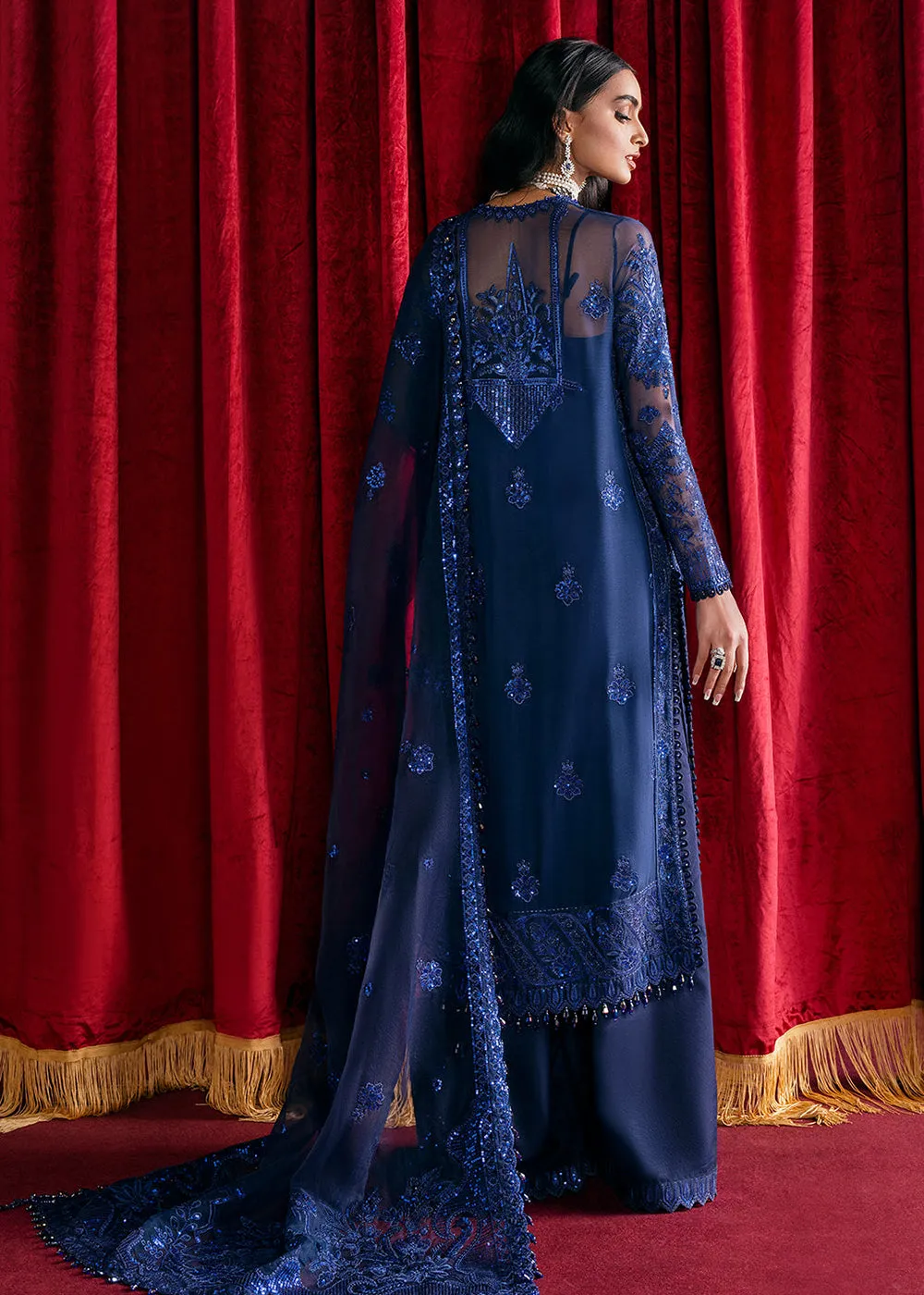 Blue Embroidered Suit - Afrozeh Luxury Starlet Collection '23 - Sapphire Elegance