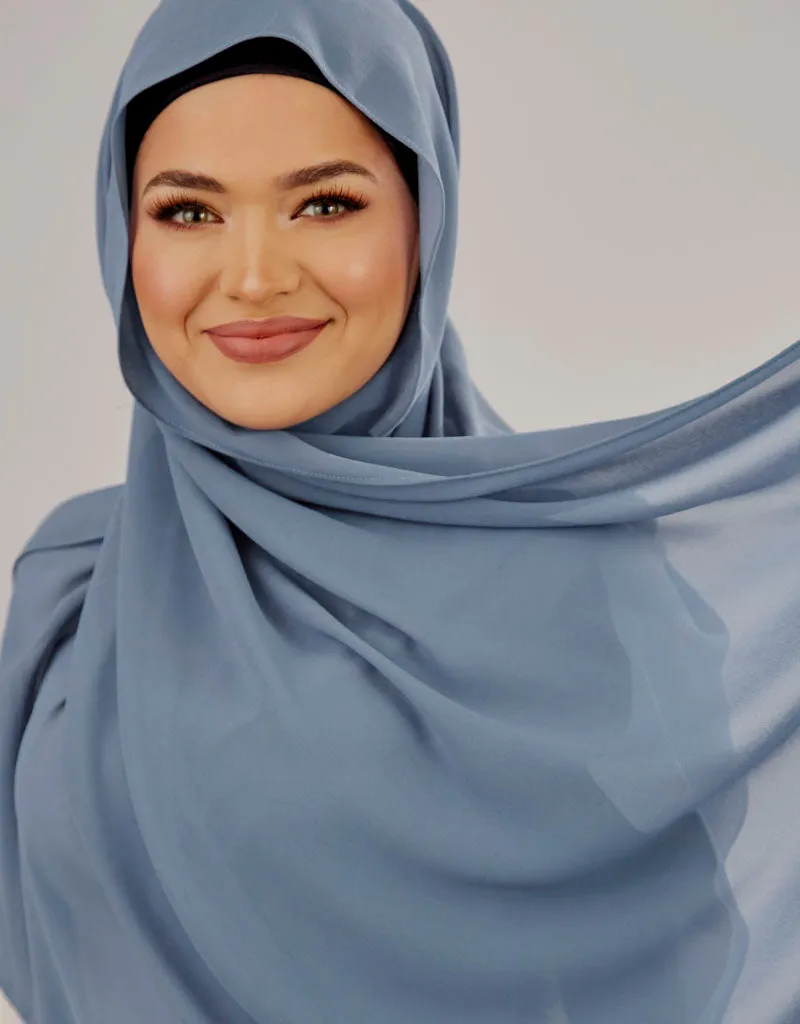 Chiffon Shawl - Shades of Light Blue
