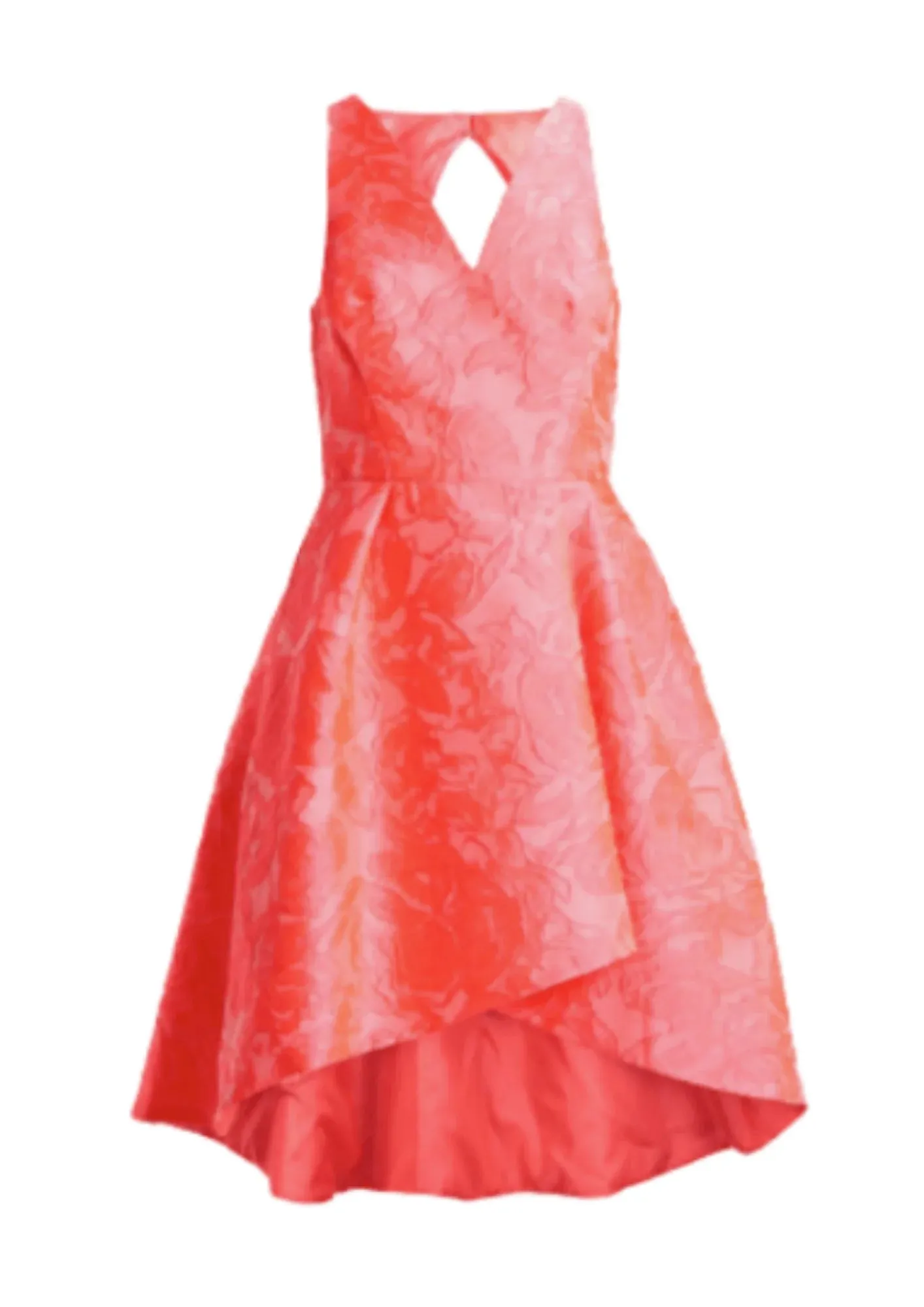 CORAL ASYMMETRICAL DRESS