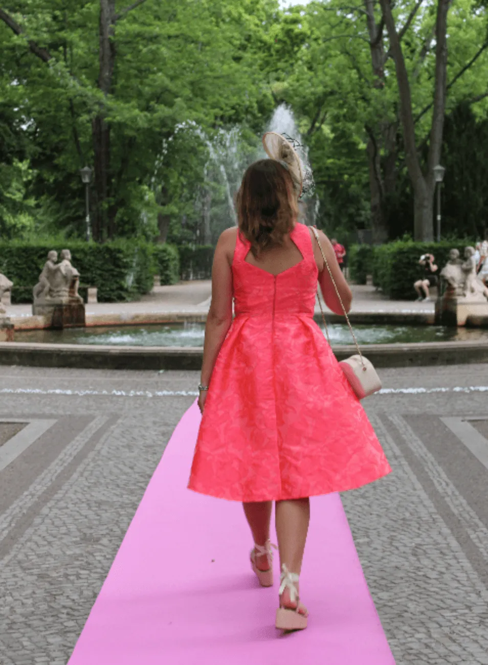 CORAL ASYMMETRICAL DRESS