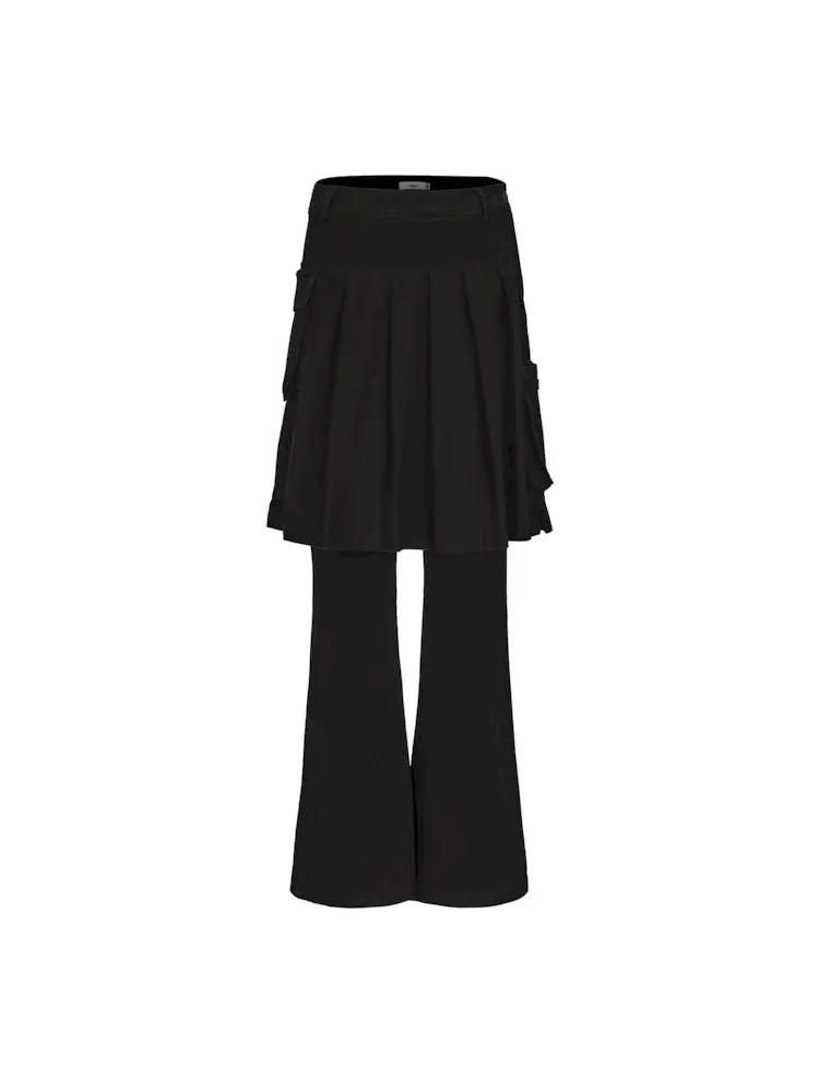 Fake Two Piece Slim Casual Pleated Skirt【s0000009961】