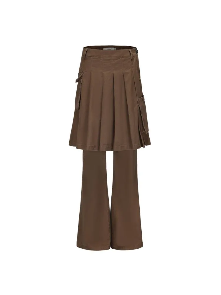 Fake Two Piece Slim Casual Pleated Skirt【s0000009961】