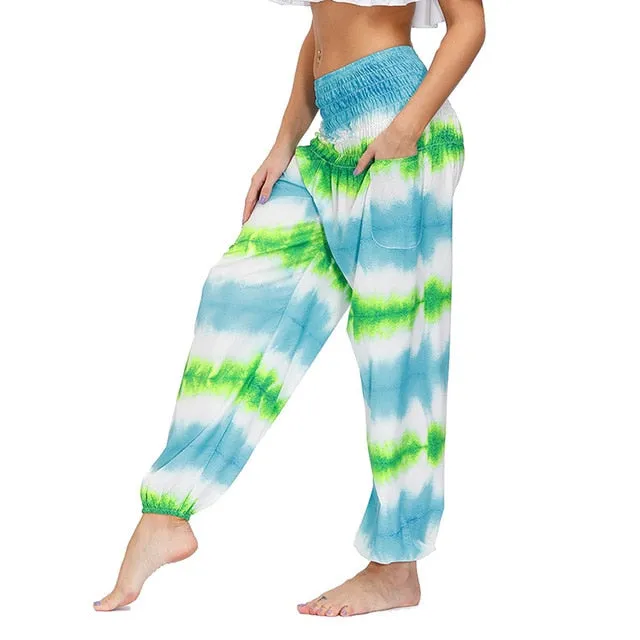 Floral Print Wide Leg Yoga Trousers