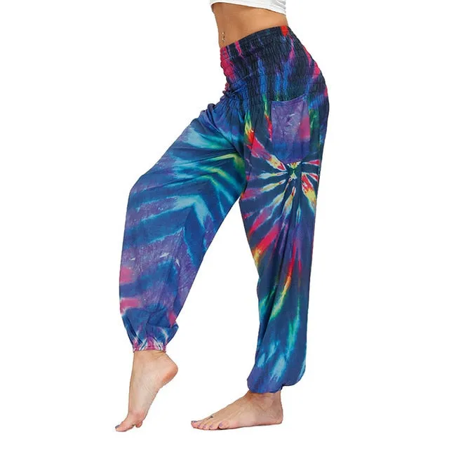 Floral Print Wide Leg Yoga Trousers