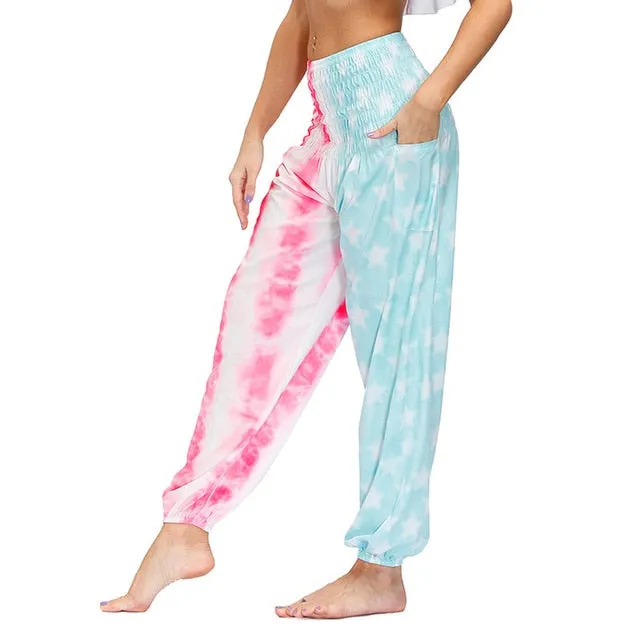 Floral Print Wide Leg Yoga Trousers