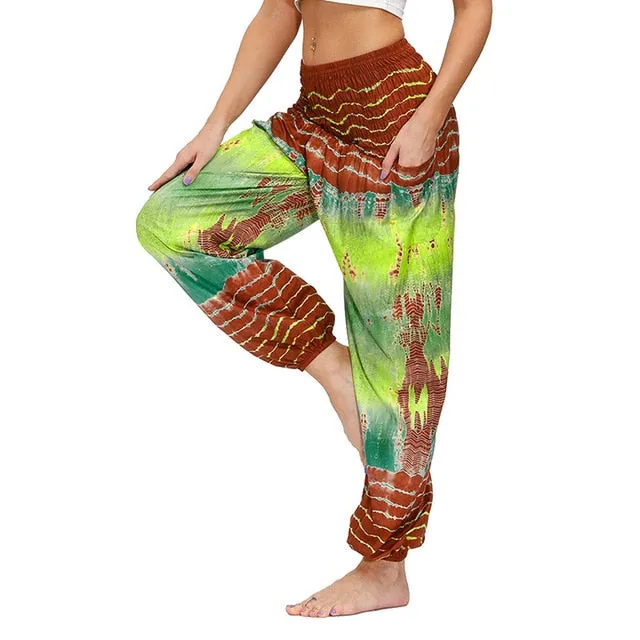 Floral Print Wide Leg Yoga Trousers