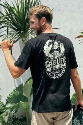 Grab Life Like A Mud Crab Tee - Black