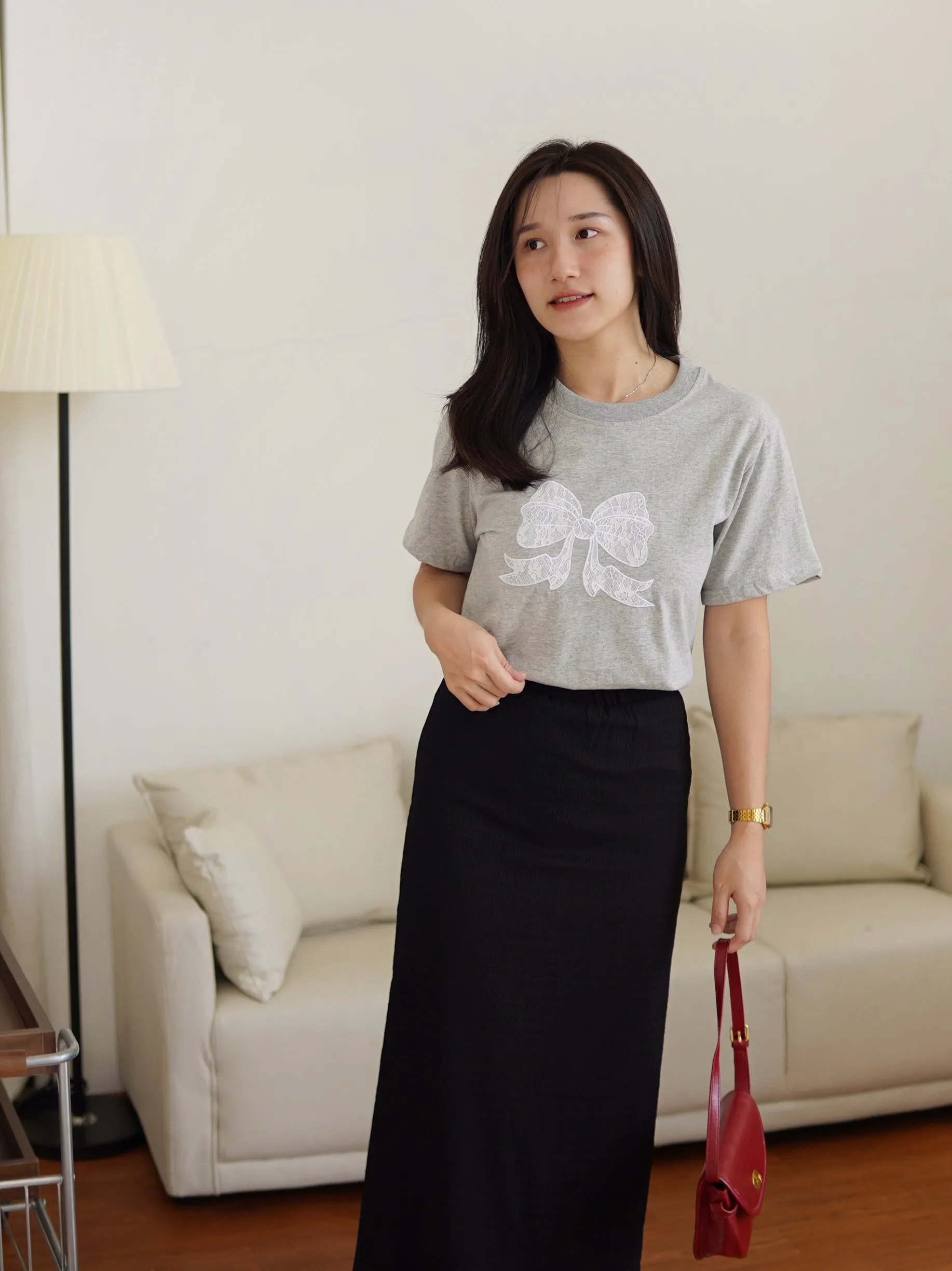 Grey Ribbon Tee