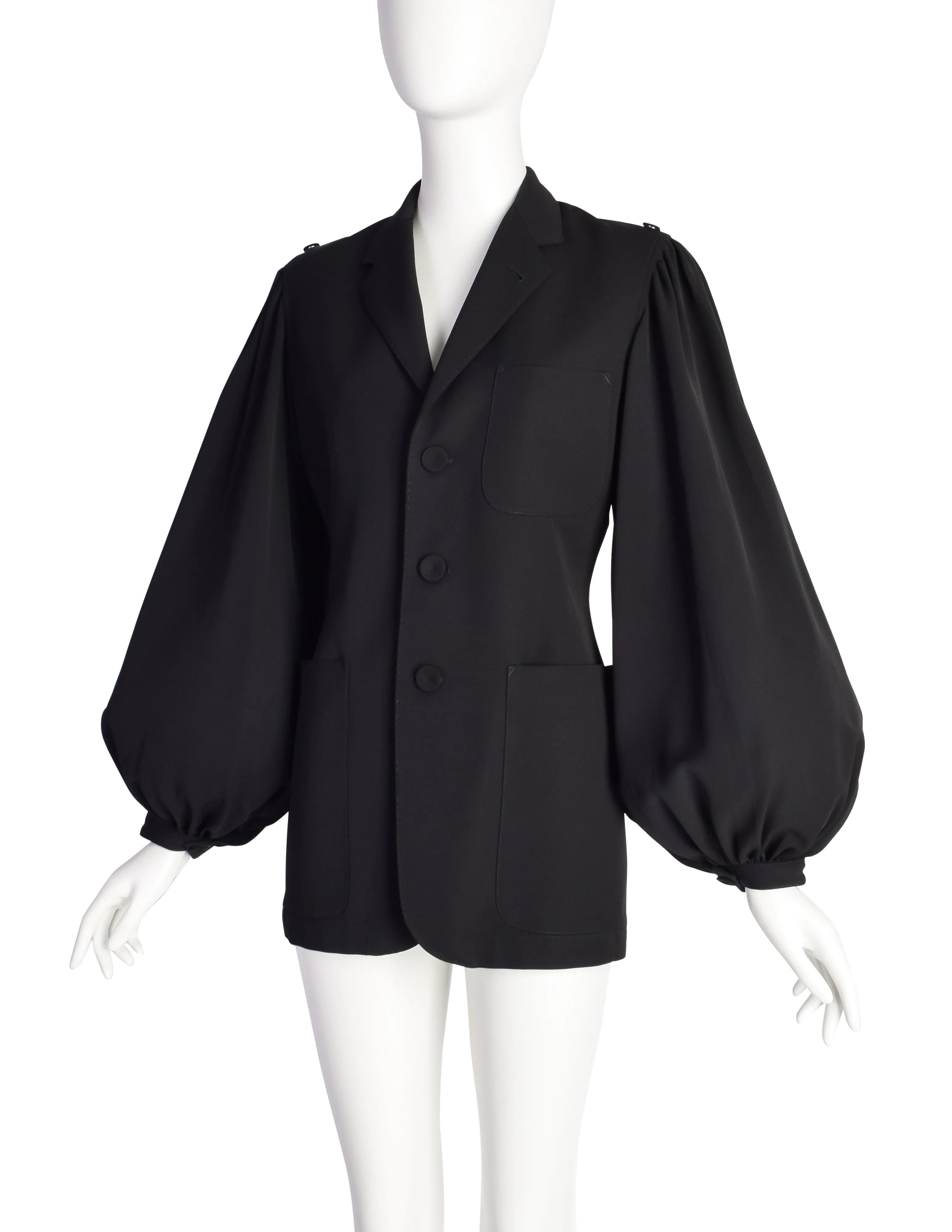 Jean Paul Gaultier Vintage Incredible Black Balloon Bishop Sleeve Blazer Jacket