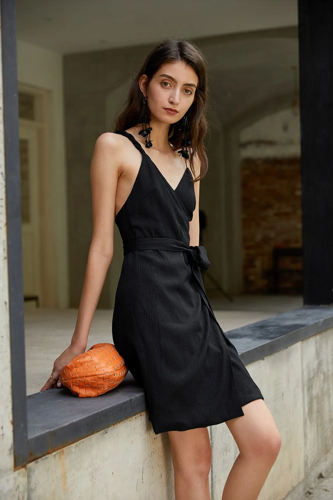 Knotted suspender dress | Black suspender dressV | acation sling dress