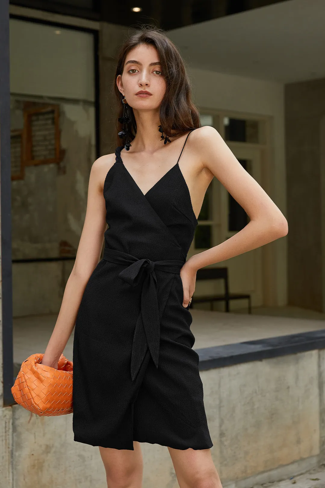 Knotted suspender dress | Black suspender dressV | acation sling dress