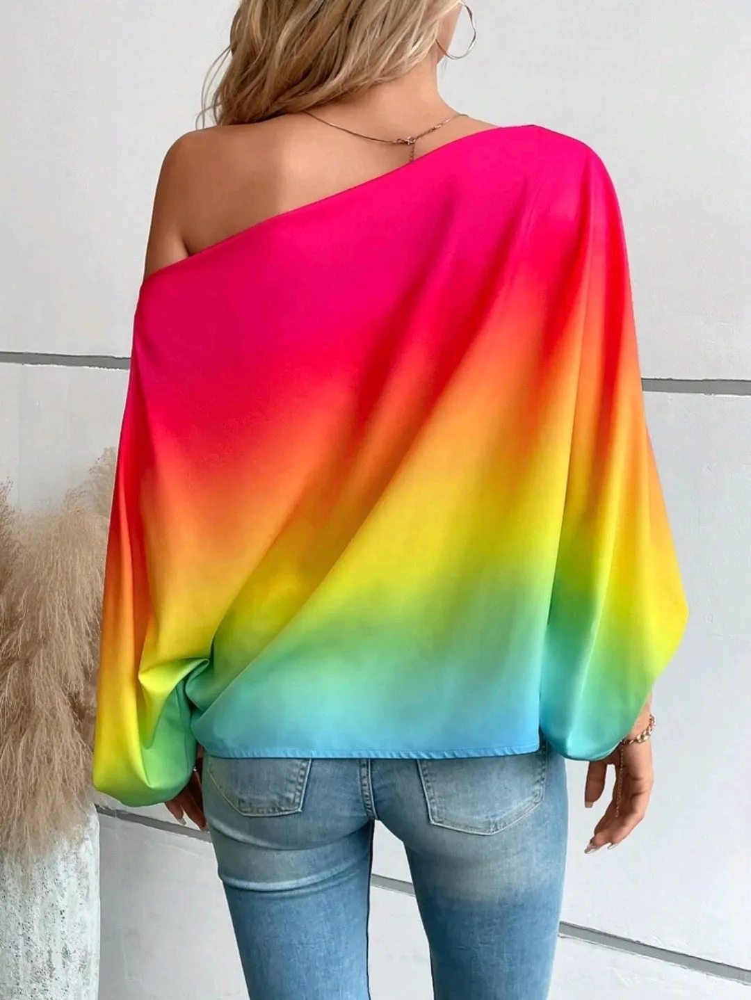Layla Asymmetric Neck Multicolour Blouse