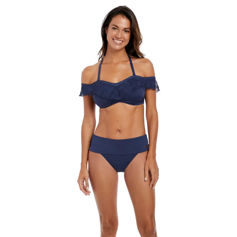 Marseille Twilight Blue Bardot Bikini Top - Fantasie Swim