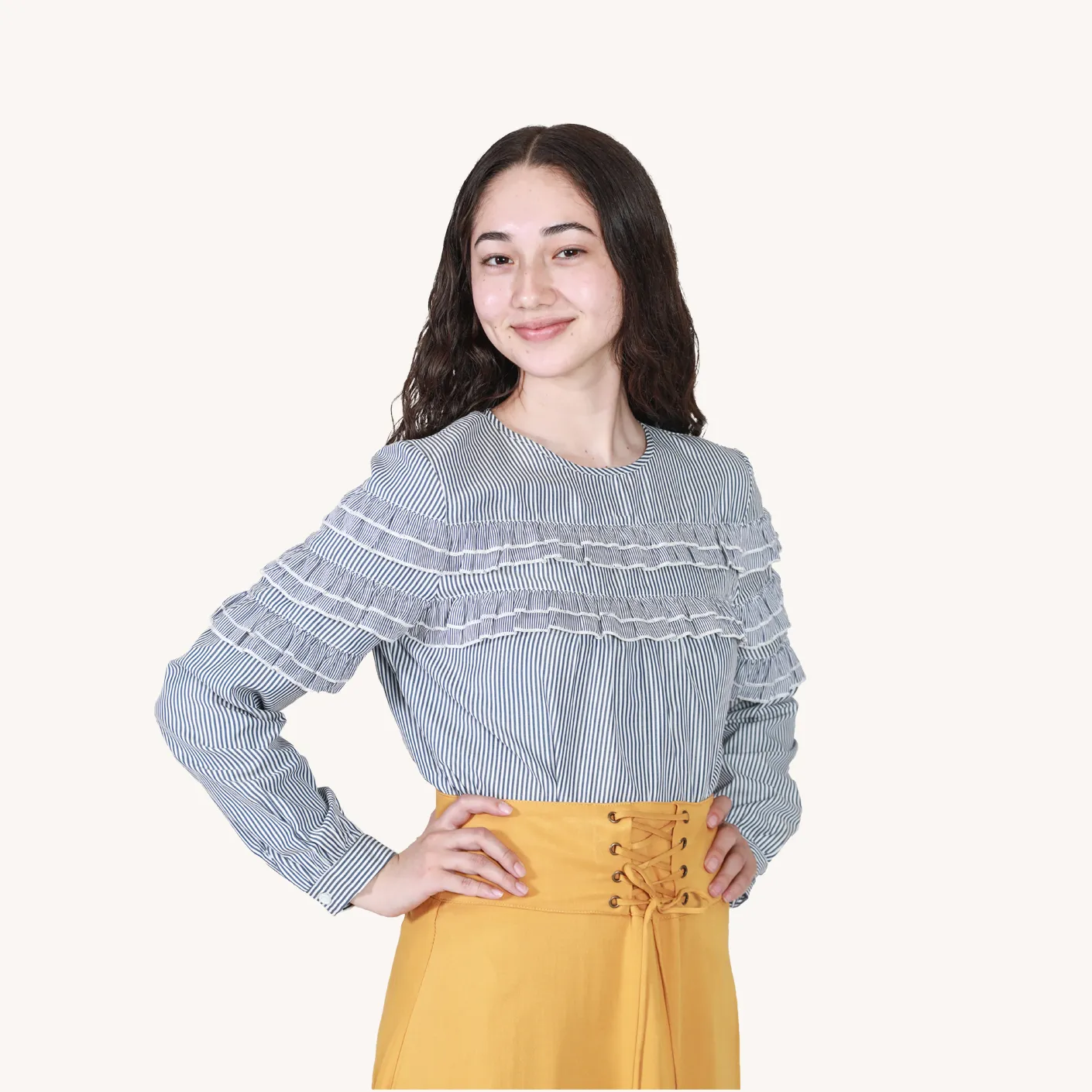 Ruffle Striped Top