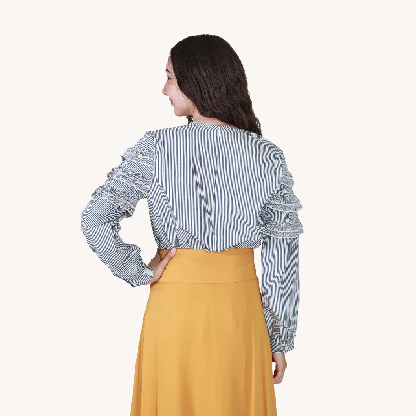 Ruffle Striped Top