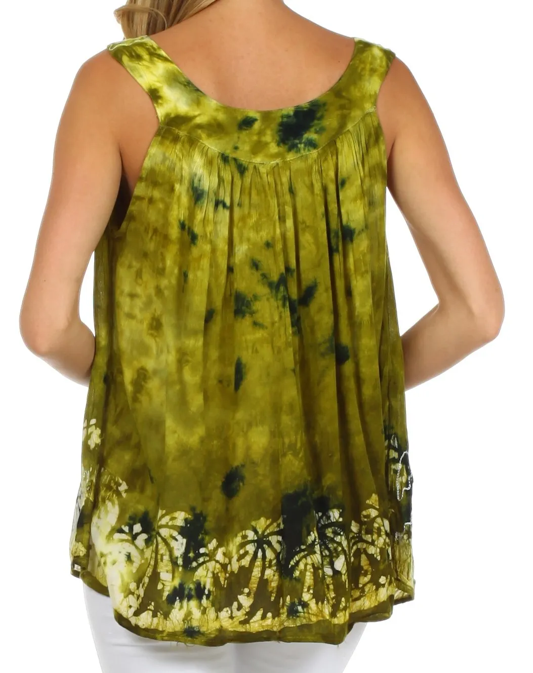 Sakkas Palmetto Batik Sleeveless Blouse