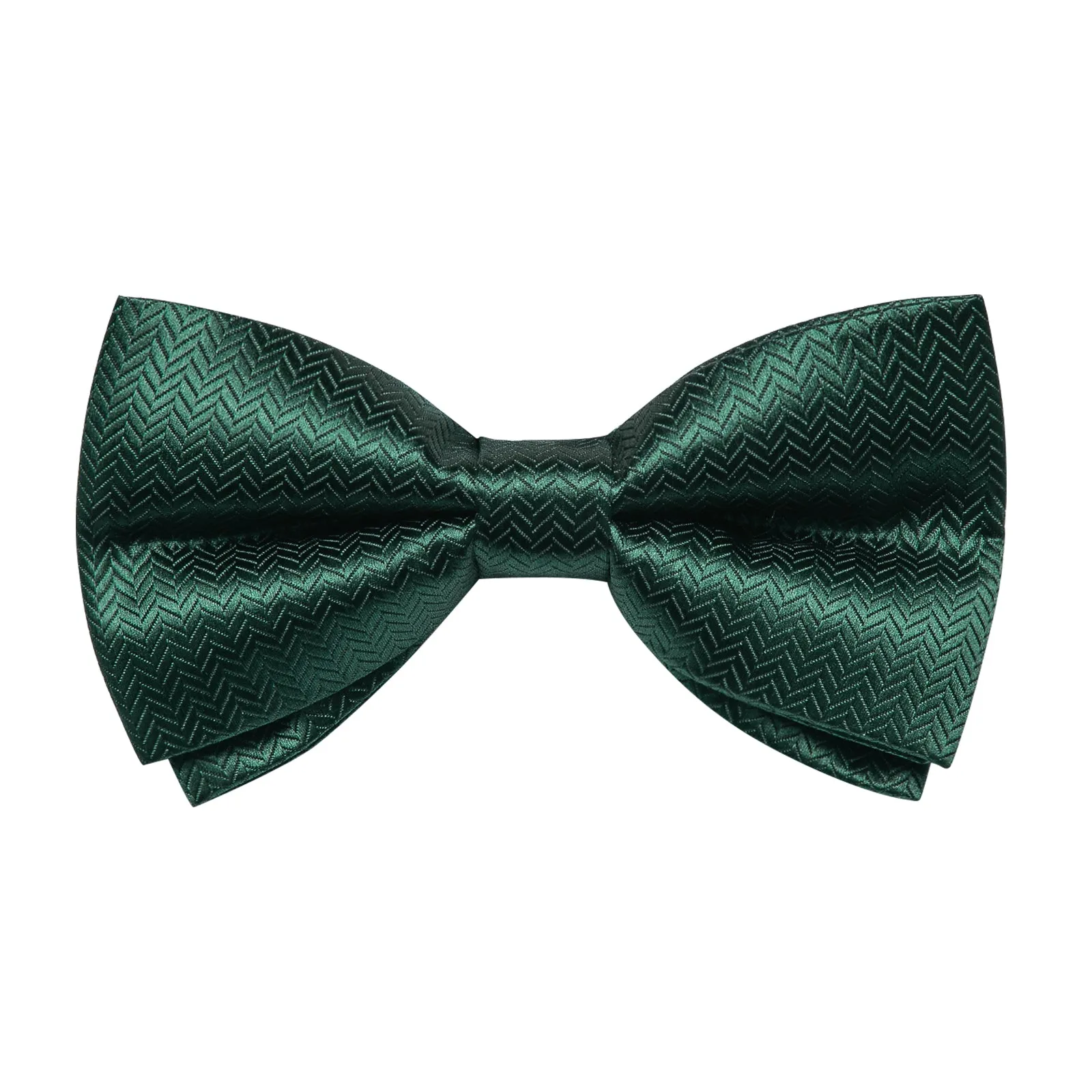 Shining Green Solid Jacquard Silk Men's Vest Hanky Cufflinks Tie Set