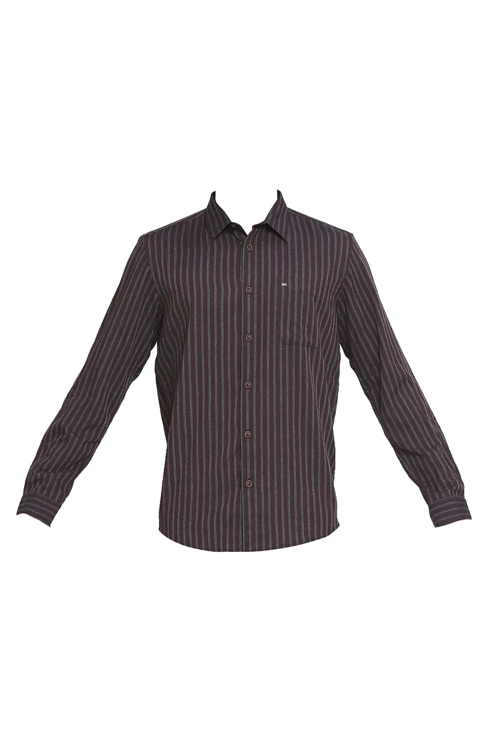Slim Fit Polyester Viscose Stripe Shirt