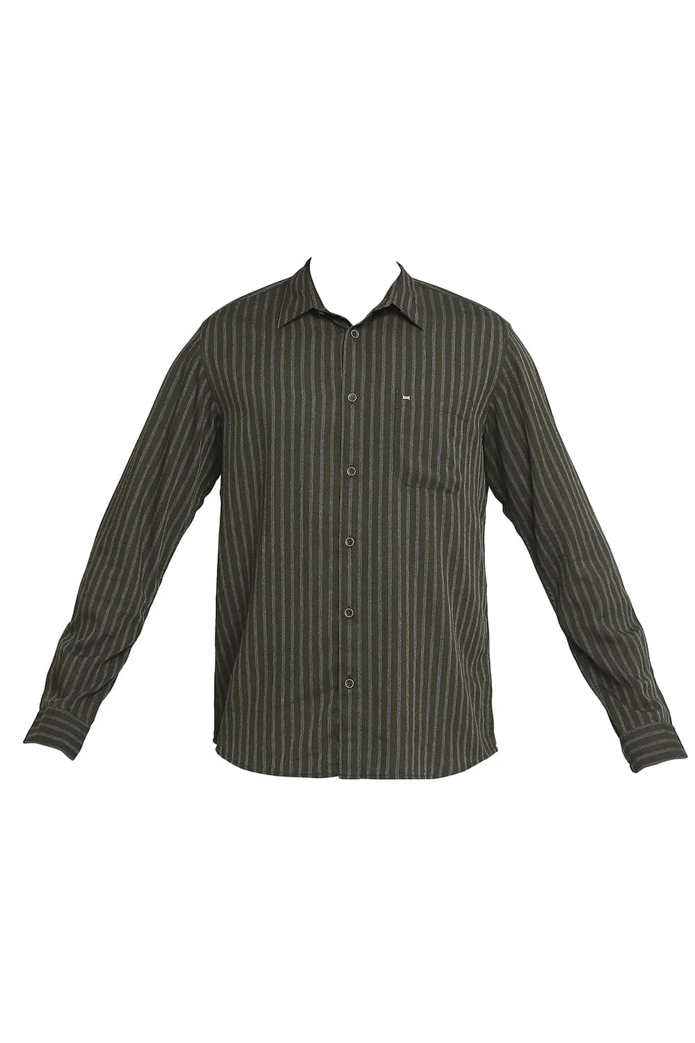 Slim Fit Polyester Viscose Stripe Shirt