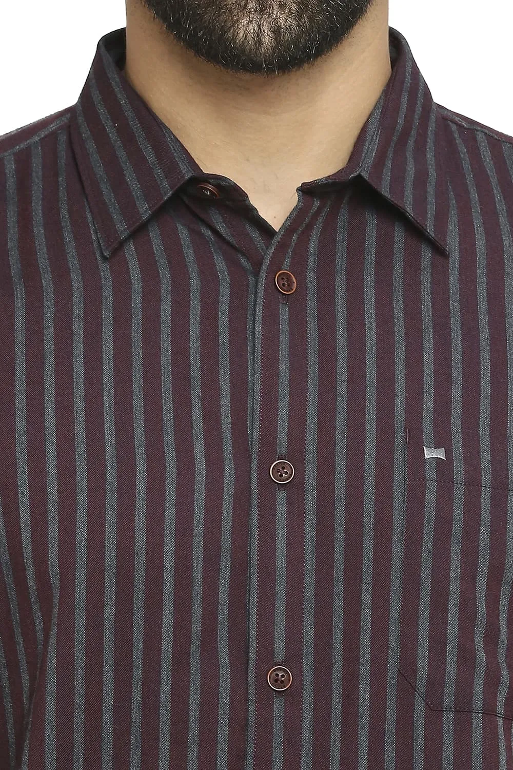 Slim Fit Polyester Viscose Stripe Shirt