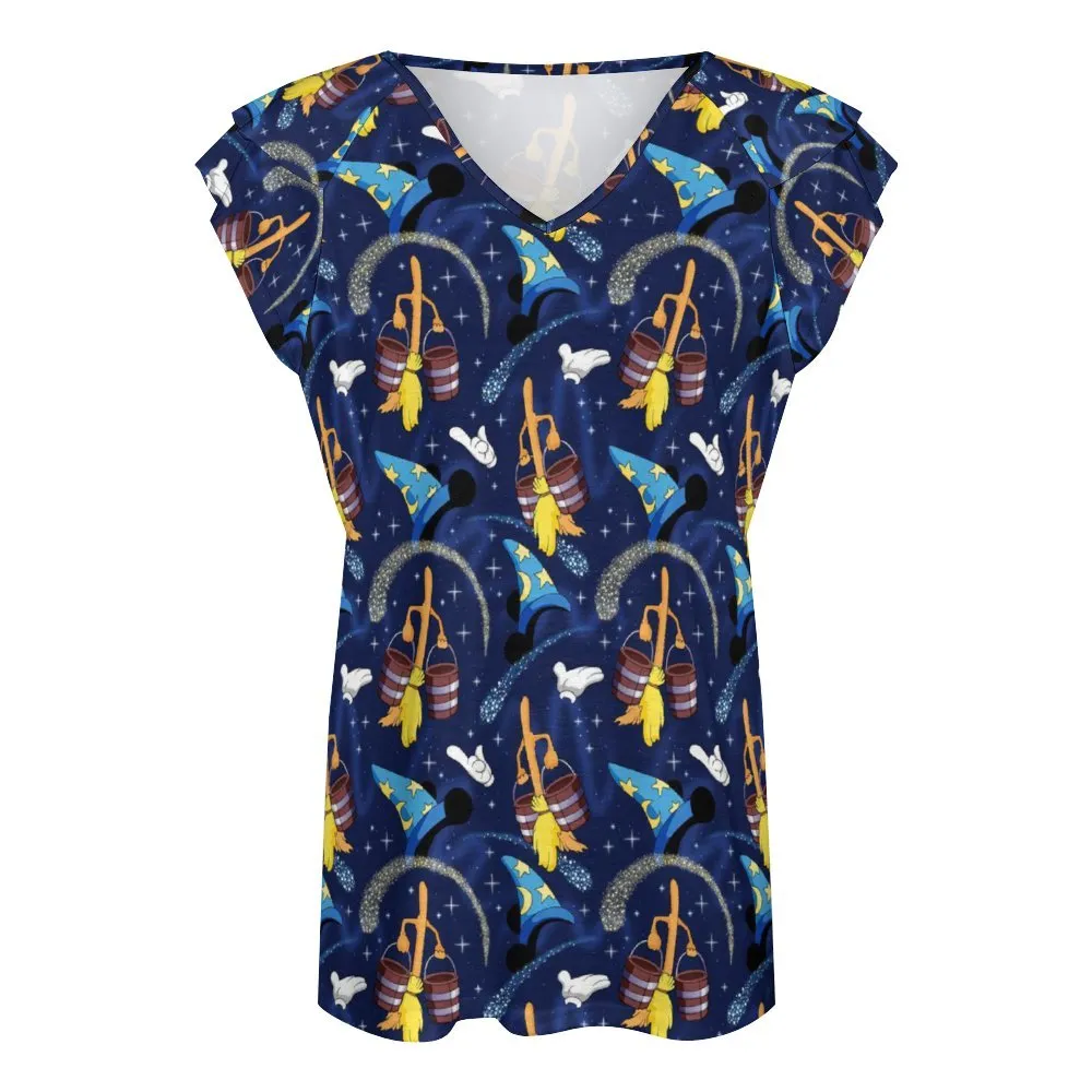 Sorcerer Women's Ruffle Sleeve V-Neck T-Shirt