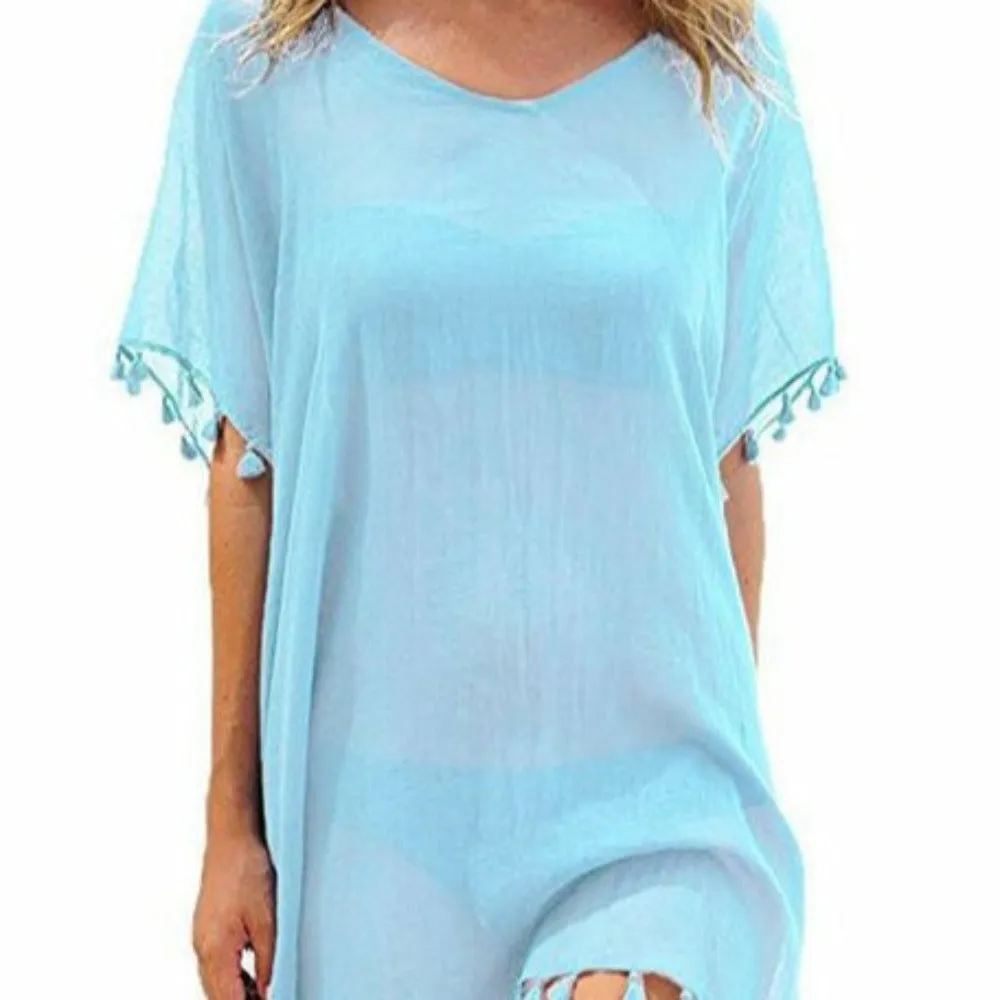 Summer Beach Wear Chiffon Tassels Swimsuit Cover Up