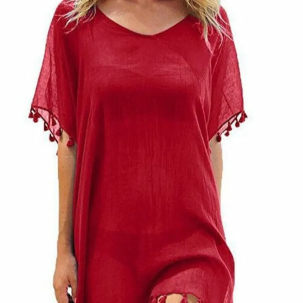 Summer Beach Wear Chiffon Tassels Swimsuit Cover Up