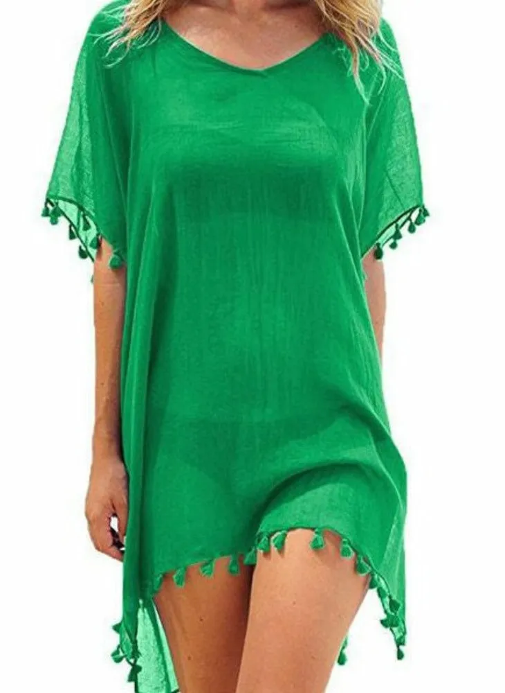 Summer Beach Wear Chiffon Tassels Swimsuit Cover Up