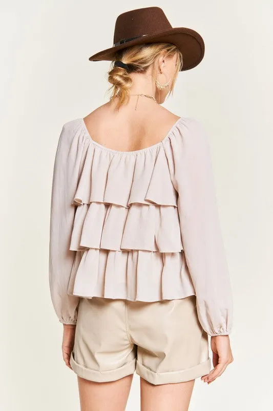 TEEK - Plus Size Tiered Flounce Blouse