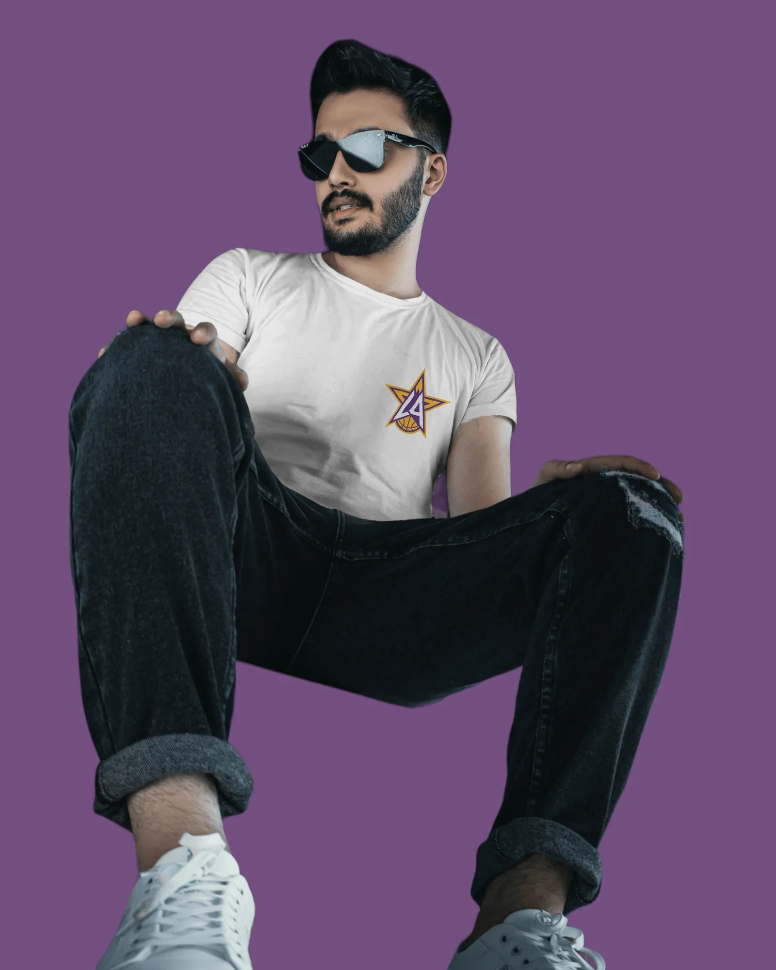 White Printed Men's T-Shirt