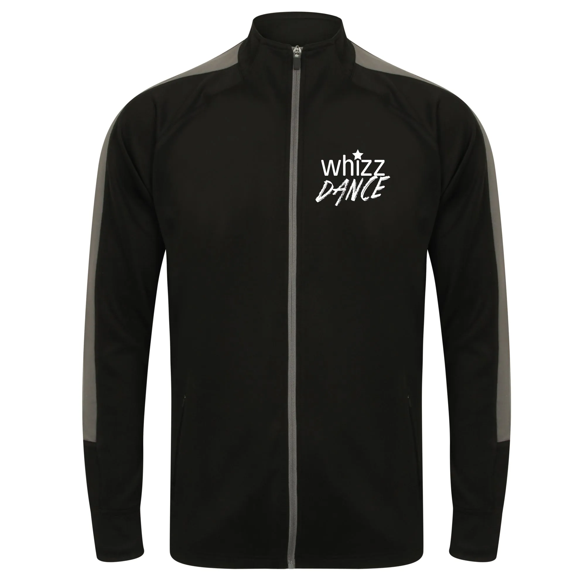 Whizz Dance Adults White Logo Knitted Tracksuit Top