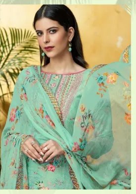 Women Unstitched Pure Cotton Suits with chiffon dupatta