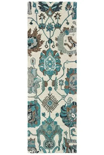 Zahra 75503 Ivory/Blue Rug